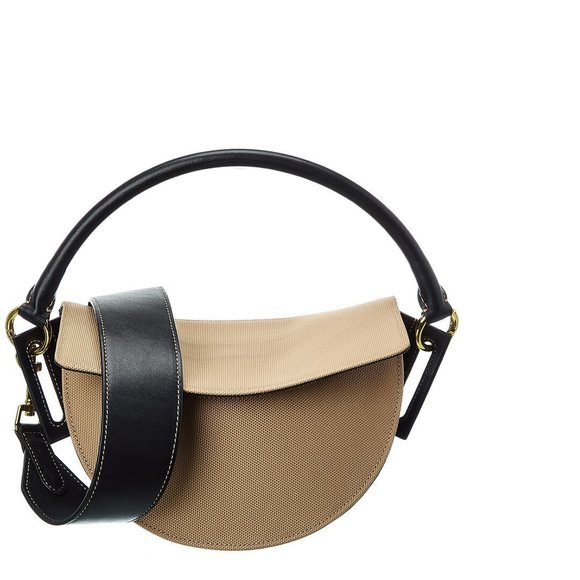 Yuzefi Handbags - Yuzefi Dip Canvas & Leather Shoulder Bag